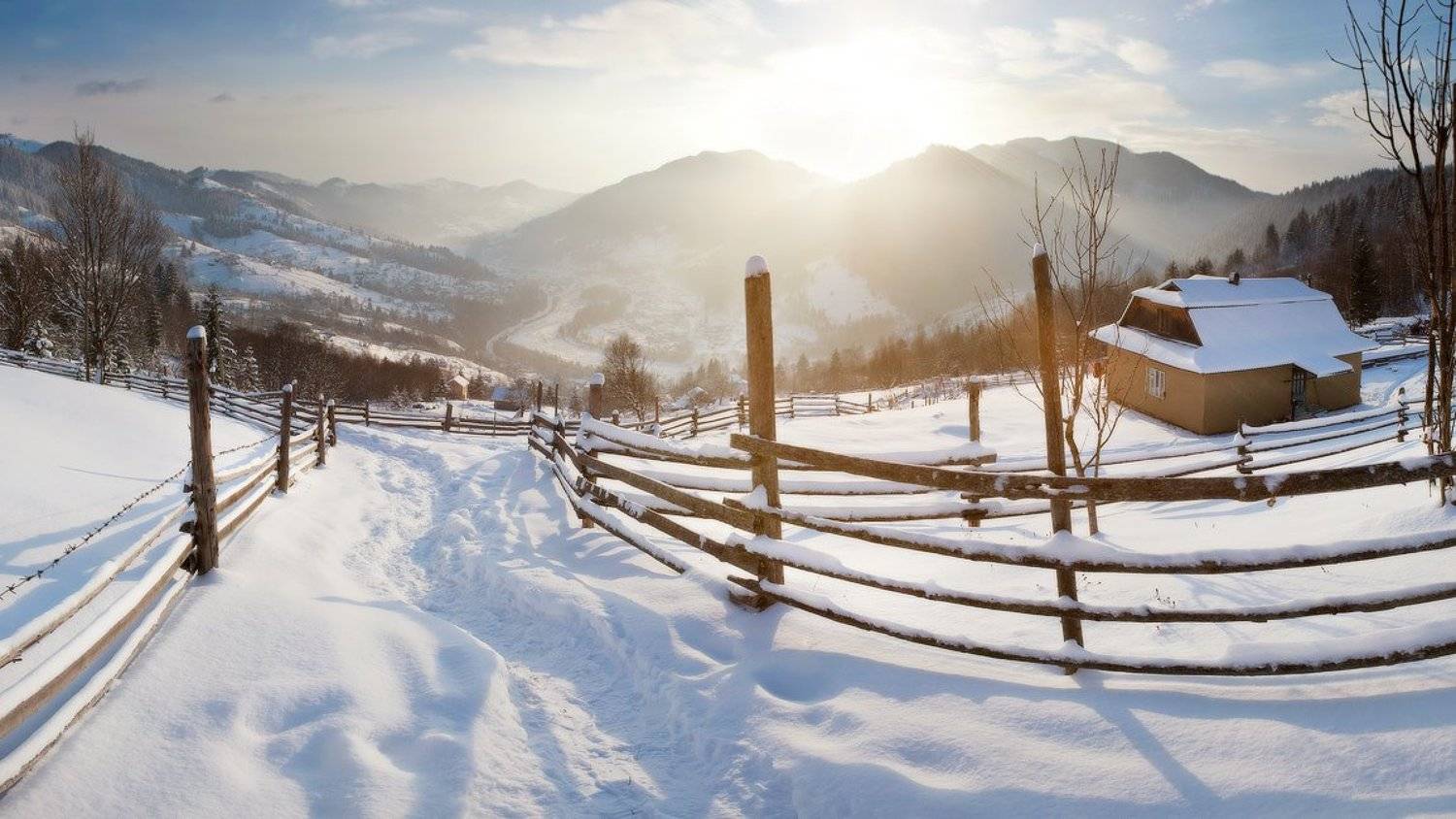 Карпаты, природа, горы, холод, зима, снег, мороз, рассвет, утро, Piligrim