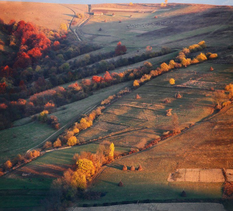 Вечер, Горы, Закат, Карпаты, Ноябрь, Осень, Украина Догорал осенний день фото превью