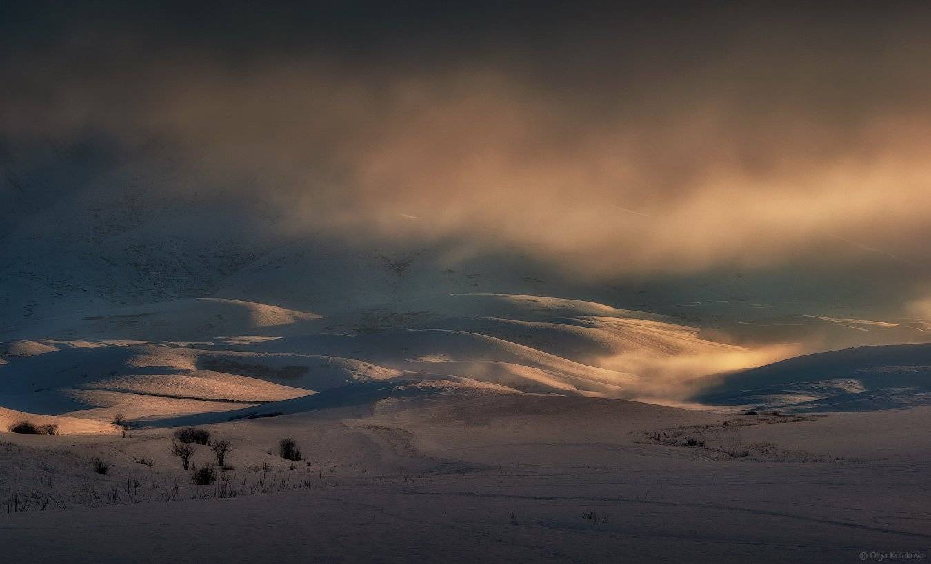 Вечер, Закат, Зима, Суык-Тобе, Туман, Ольга Кулакова
