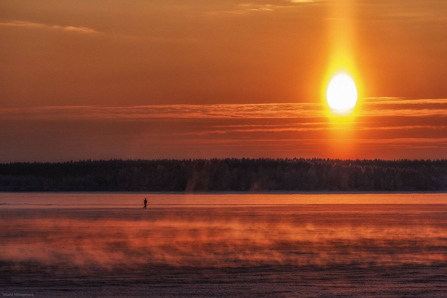 зима закат солнце волга , Татьяна Афиногенова