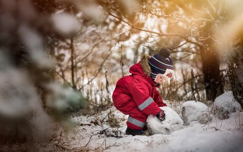 Making snowman