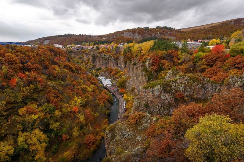 кавказ, горы, осень, армения, armenia, джермук, осень в горах Осенний пасмурный Джермук фото превью