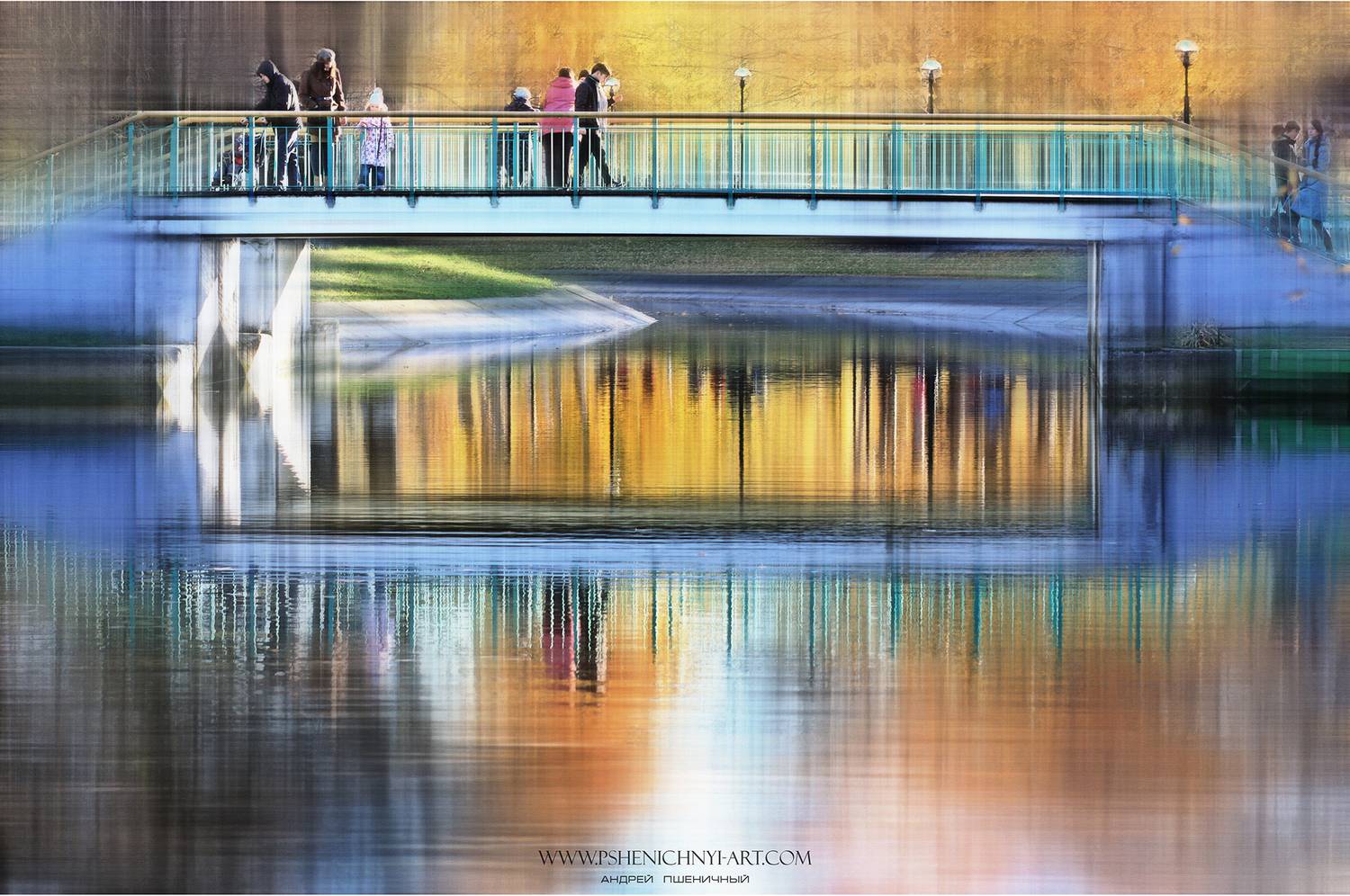 осень, парк, отражение, пейзаж, мост, минимализм, октябрь, Пшеничный Андрей