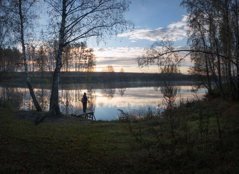 #пезаж #осень #туман #рассвет  фото превью