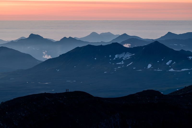 корякский, камчатка, авачинский, вулканы, рассвет, kamchatka, горелый, туман Рассвет над Тихим океаном фото превью