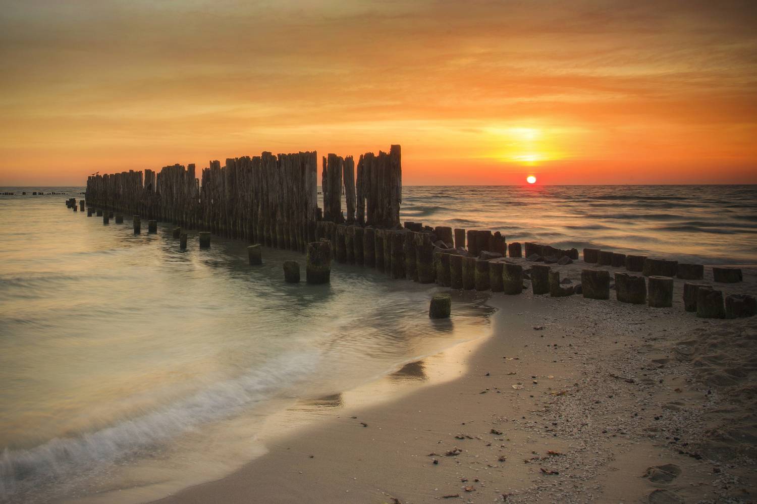 Photography, Sea, Beach, Water, Nature, Sky, Cloud, Nature, Tranquil, Sunrise, Baltic, Gdynia, Poland, Damian Cyfka