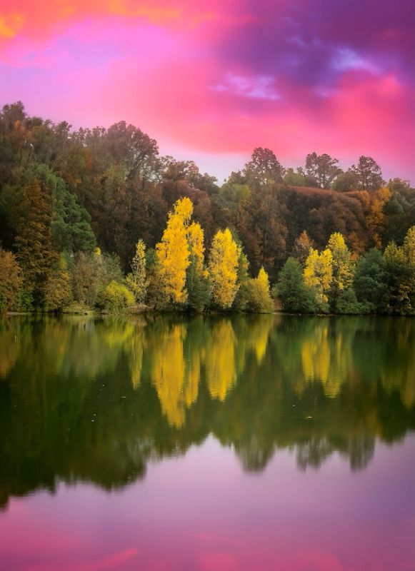 пейзаж, landscape, nature, природа, осень, autumn, золотаяосень, goldatum, закат, sunset, пруд *** фото превью