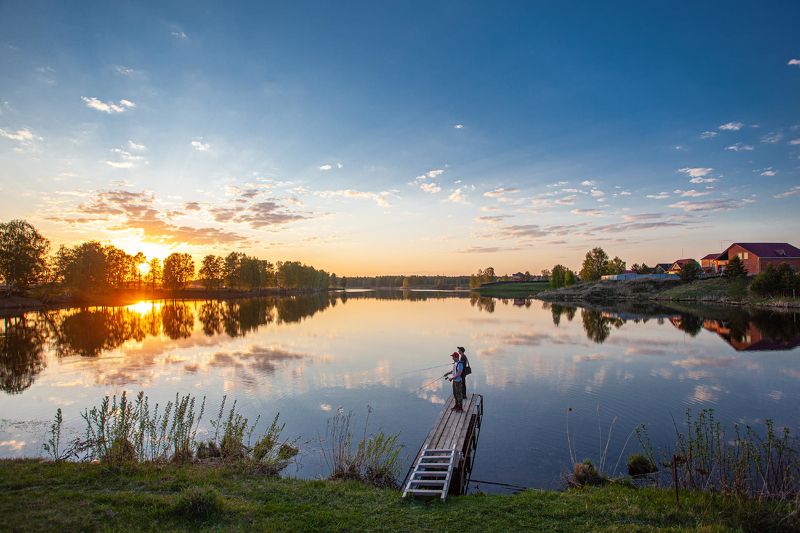 Вечер на озере фото превью