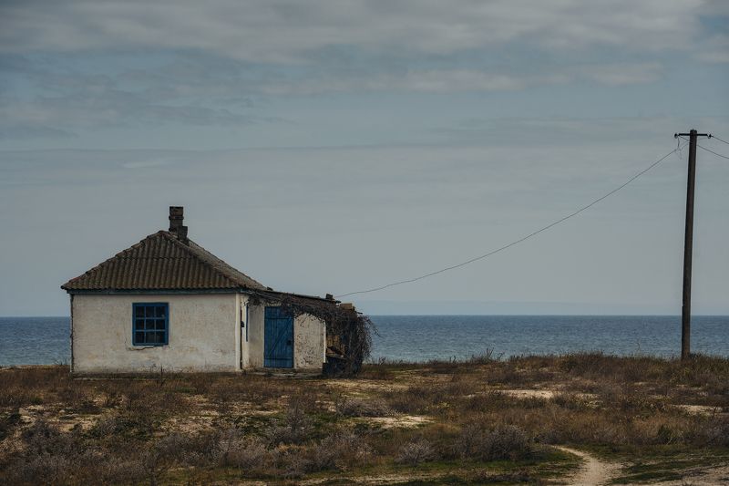 берег, дом, море  фото превью
