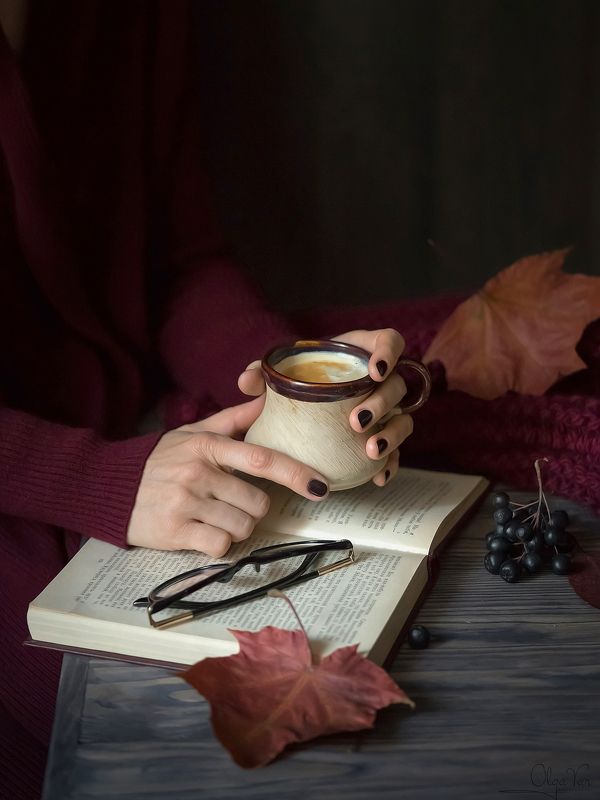 кофе, осень, книга, натюрморт Кофе и осень фото превью