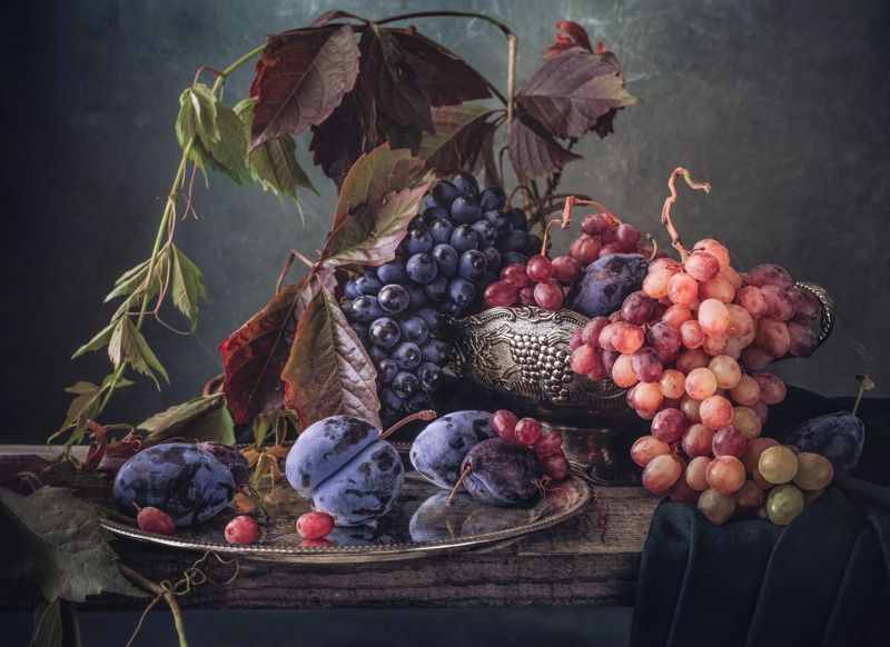 #виноград #фрукты #натюрморт #осень Фруктовые дары осени фото превью
