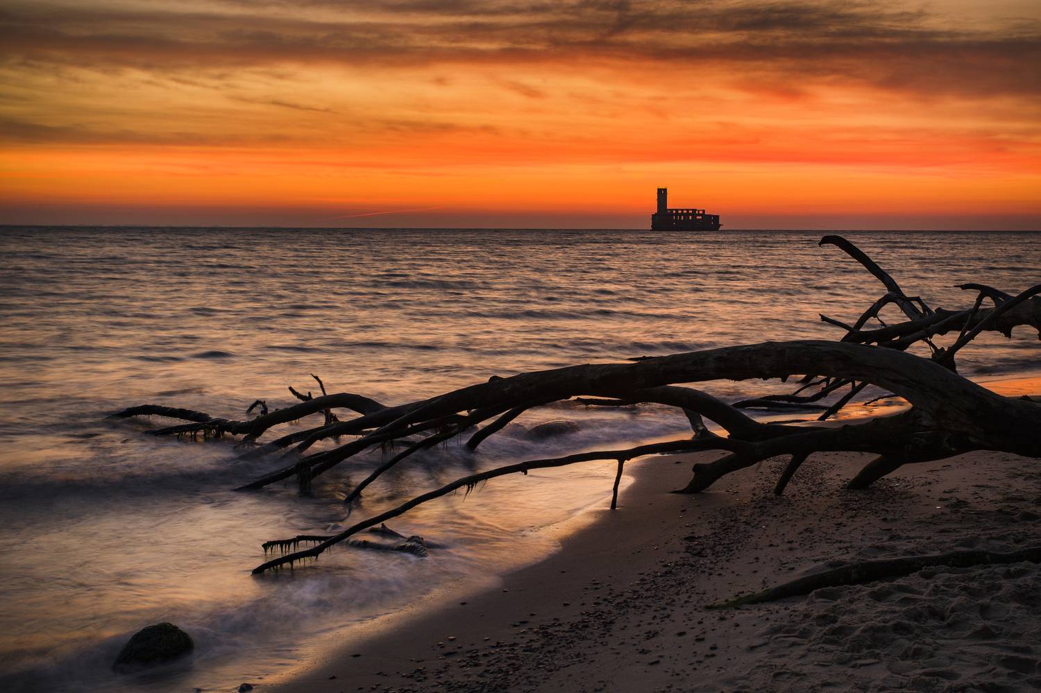 Sea, Beach, Water, Sky, Sunrise, Dawn, Morning, Baltic, Gdynia, BabieDoły, Landscape, Damian Cyfka