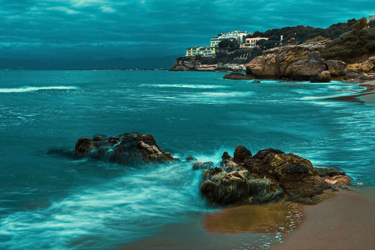 лето, море, синий час, салоу, испания, Виктор Гурков