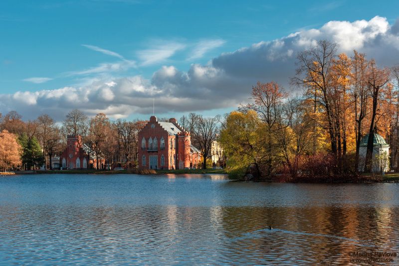 город, архитектура, екатерининский парк, город пушкин, царское село, большой пруд, адмиралтейство Осенний Екатерининский парк фото превью