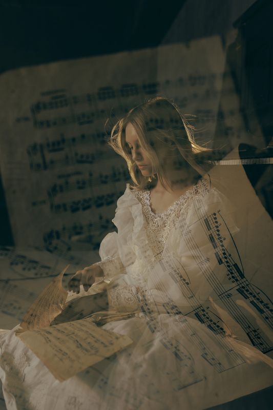 девушка, портрет, мультиэкспозиция, вдохновение, canon Муза фото превью