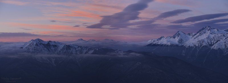 красная поляна, сочи, кавказ, западный кавказ, северный кавказ, краснодарский край, адыгея, роза хутор, фишт, чугуш, ачишхо, панорама, закат, зима, снежные горы, горный пейзаж, sochi, rosa hutor, caucasus Цветные сны Красной Поляны фото превью