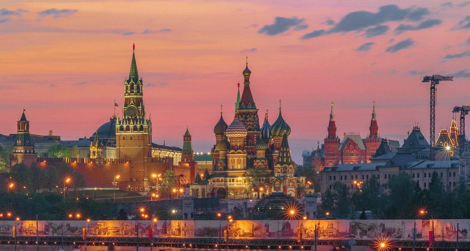 Башня, Василия Блаженного, Вечер, Исторический музей, Красная площадь, Кремль, Москва, Россия, Собор, Спасская, Столица, Виктор Климкин