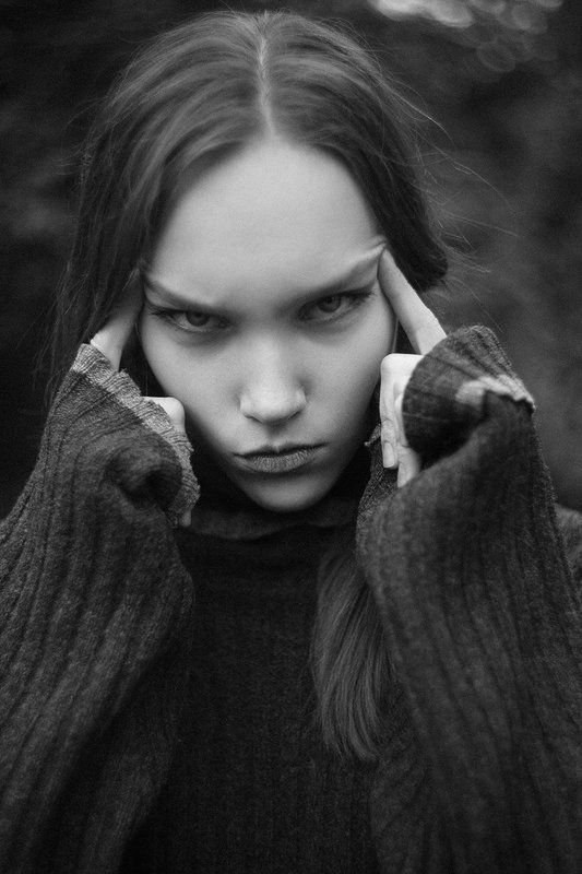 girl, bw, model test *** фото превью