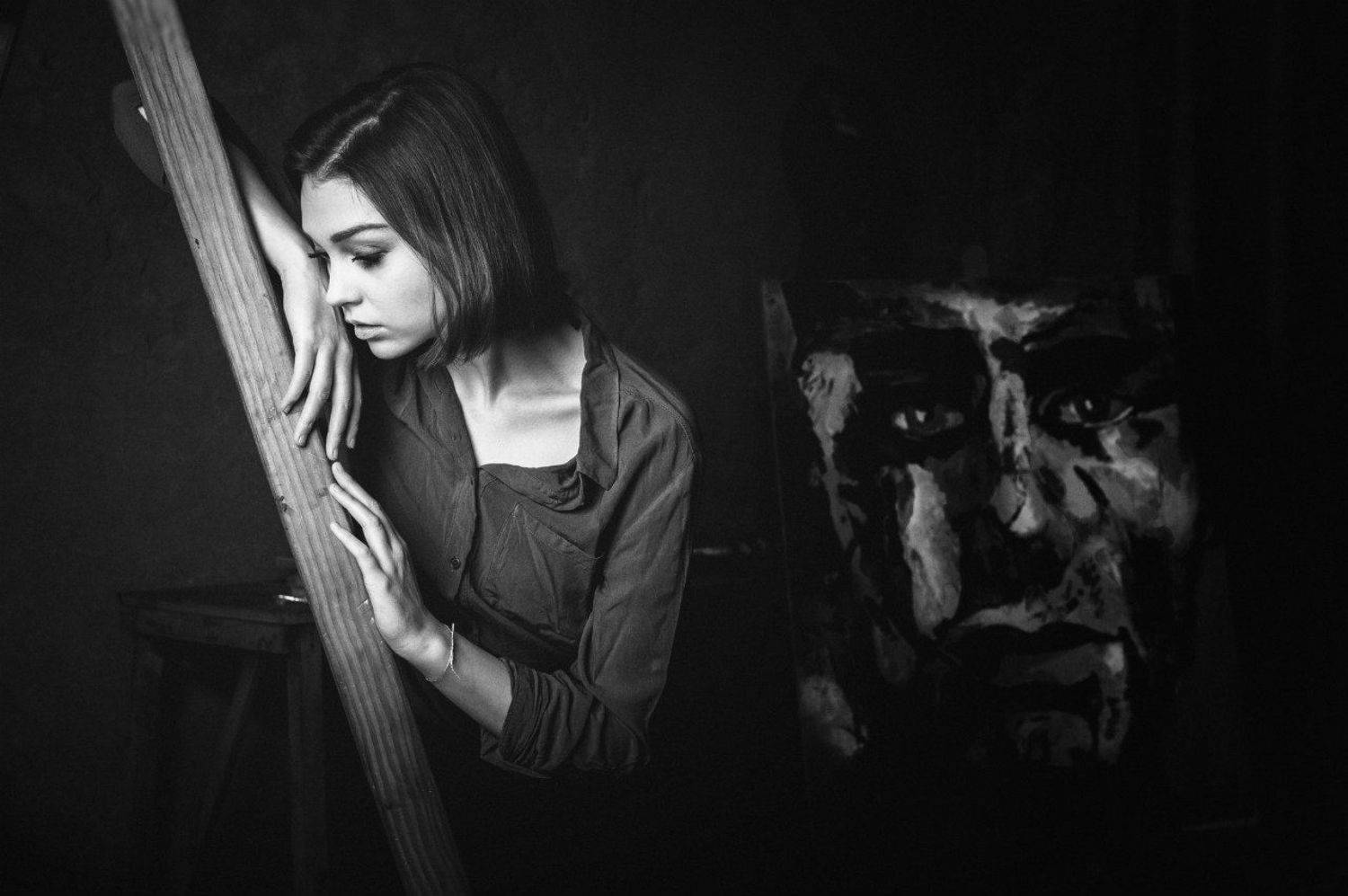 Beautiful, Beauty, Black & white, Bw, Emotion, Girl, Light, Model, Андрей Лободин