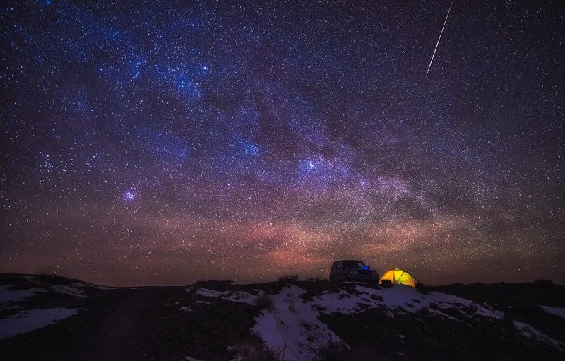 звездное небо, звезды, ночное небо, палатка Холодная ночь фото превью