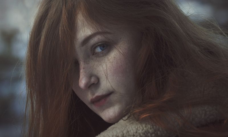 #portrait #girl #redhead #winter #freckles Honorata фото превью