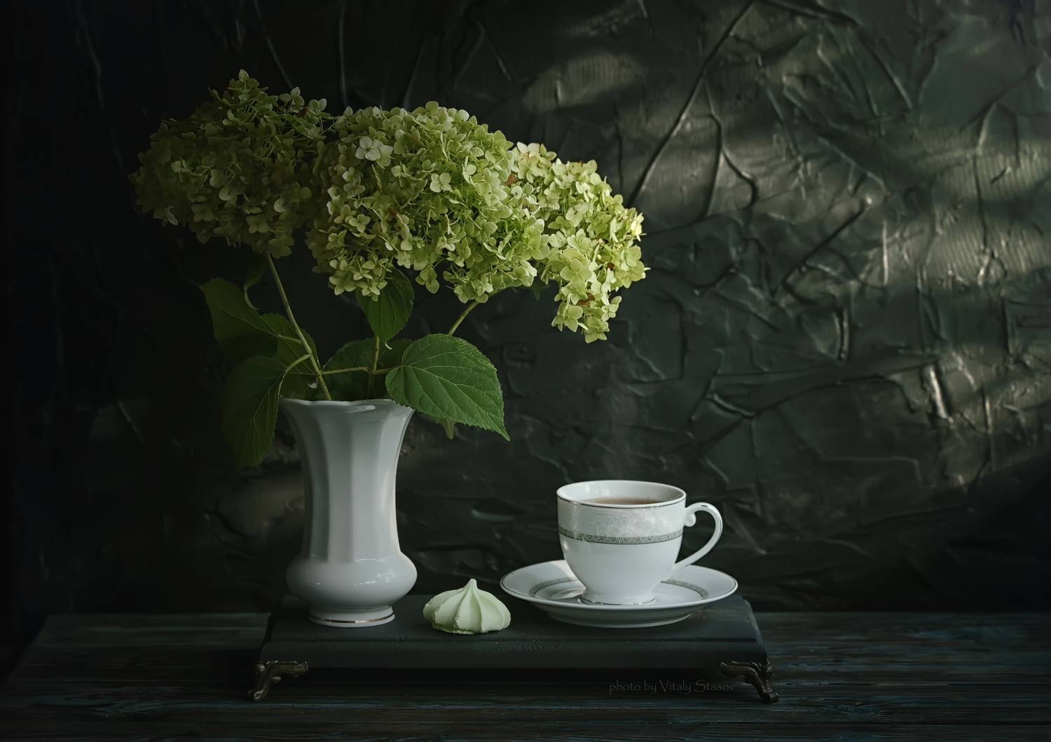 чайная, тема, чай, вечер, цветы на столе, деревенский, гортензия, цветы, букет, ваза, Стасов Виталий