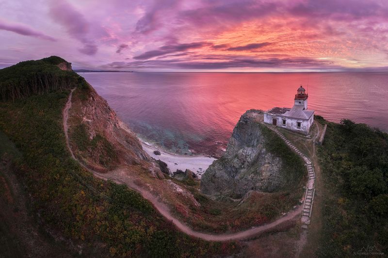 приморье, балюзек, рассвет Рассвет у маяка Балюзек фото превью