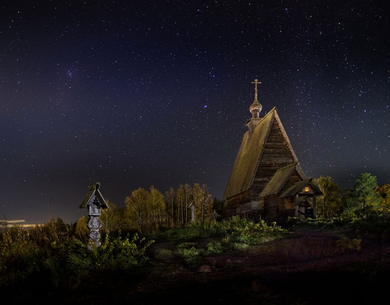 нд, плес, ивановская область, русь, русская старина, россия православная, россия, russia, by night, святая русь, святая русь нд, ночное фото, ночь, плёс, гора левитана, когда не спится Ночь на старом погосте фото превью