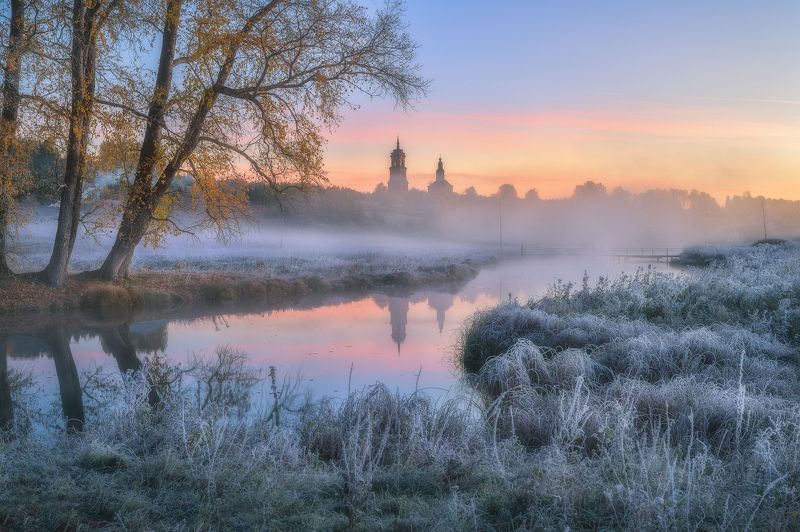 Красота морозного осеннего утра фото превью