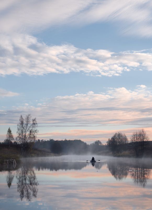 #пезаж #осень #туман #рассвет  фото превью