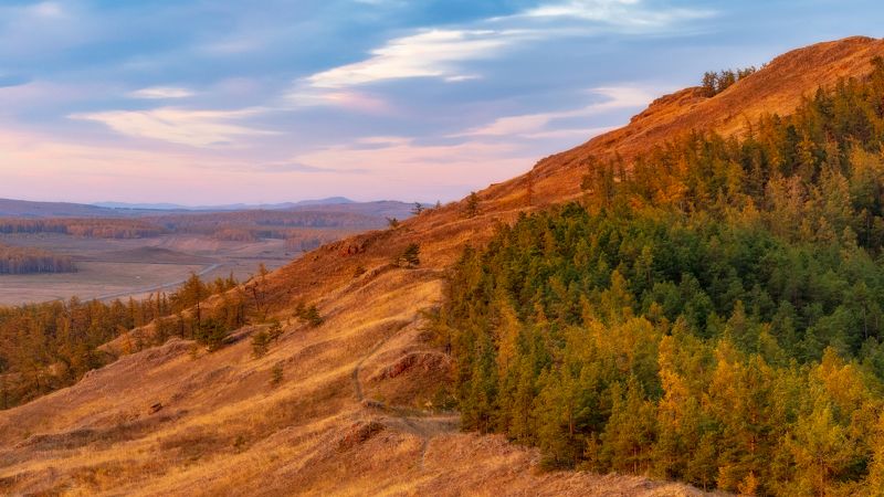Осеннее утро на горе Калкан фото превью