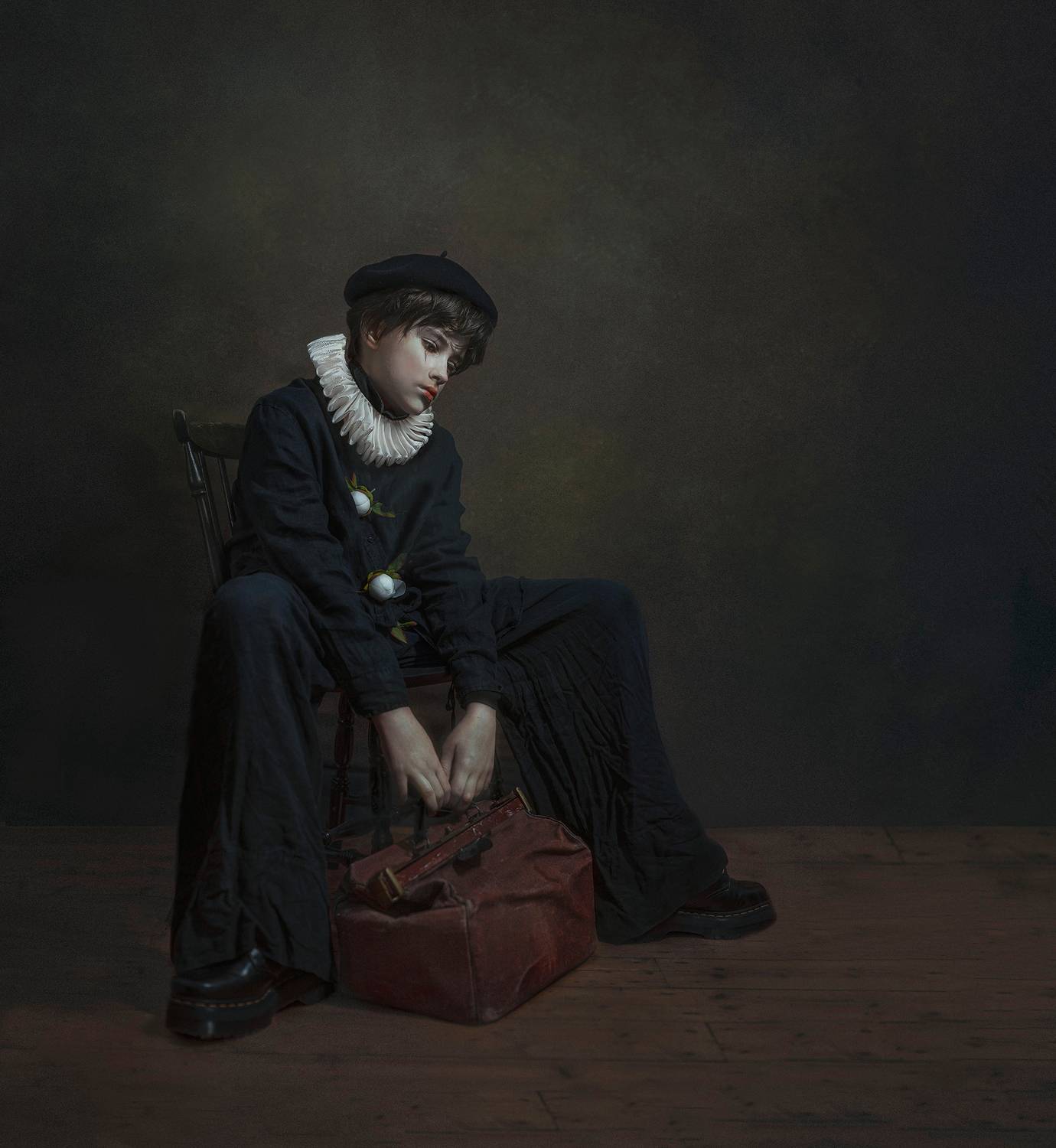 пьеро, портрет, арт, низкий, ключ, Костина Людмила