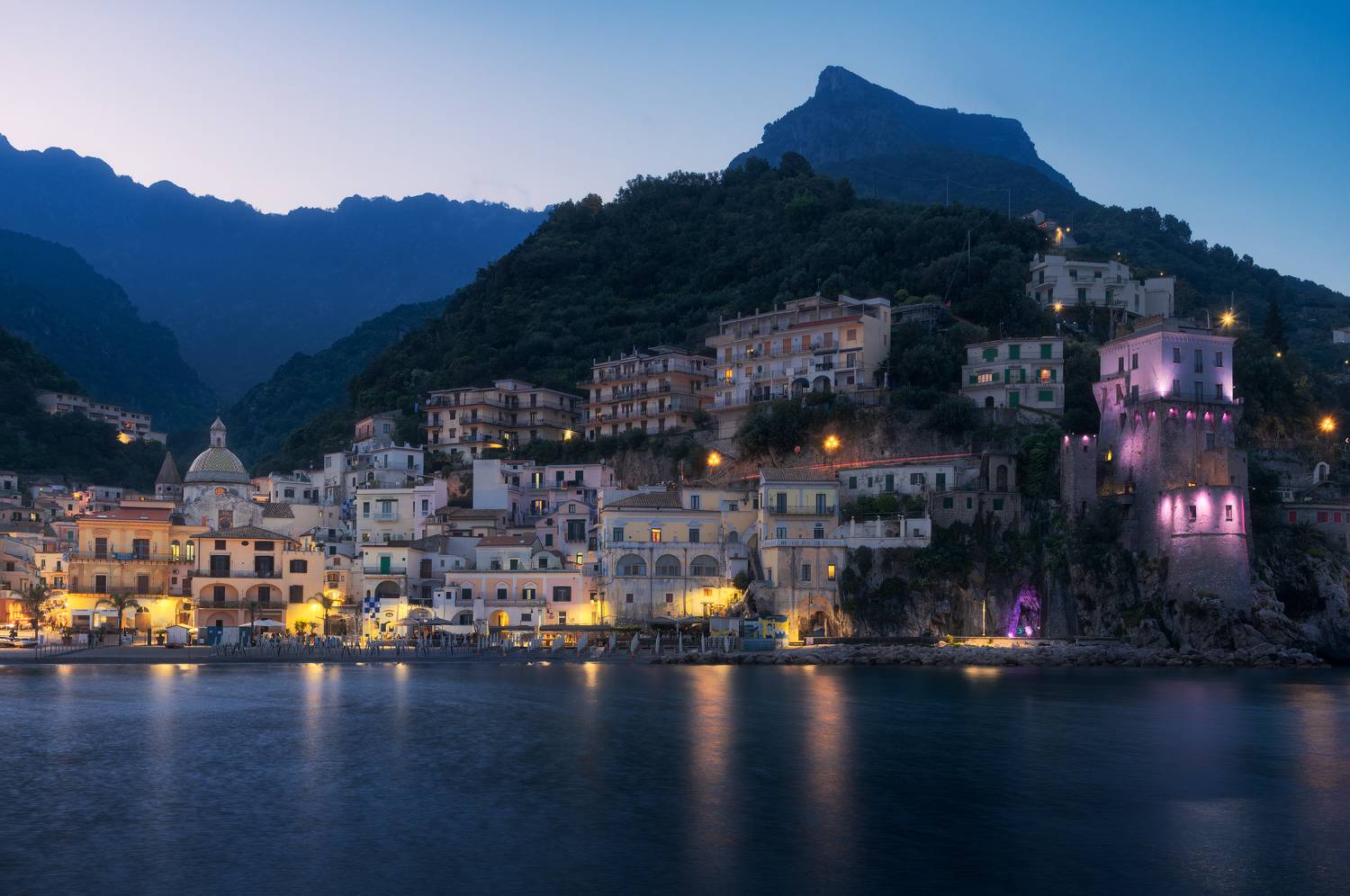 италия, амалфи, четара, рассвет, закат, море, город, порт, бухта, пляж, неаполь, горы, italy, italia, amalfi, cetara, dusk, dawn, port, bay, beach, naples, napoli, mountains, Эрнест Вахеди