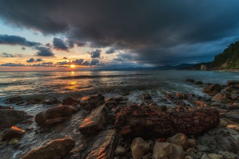 скала, киселёва, туапсе, море, закат, вечер Из серии фото превью