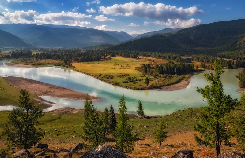 горный алтай,август,сентябрь,река джазатор,река ак-алаха,слияние,начало аргута Рождение Аргута... фото превью