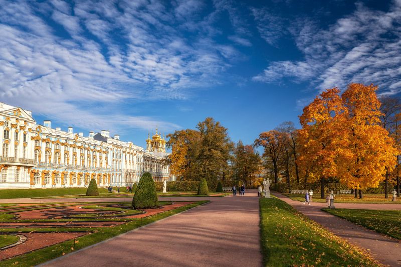 городской пейзаж, архитектура, парки, золотая осень, дворцы, Екатерининский дворец Екатерининский дворец фото превью