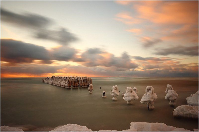 Giedriusfoto, Балтийское море, Лед, Литва, Облака замороженные фото превью