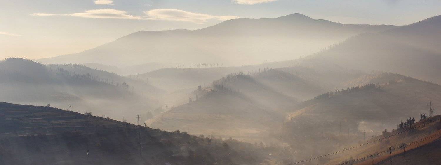 Воловец, Горы, Карпаты, Ноябрь, Осень, Рассвет, Утро, Вейзе Максим