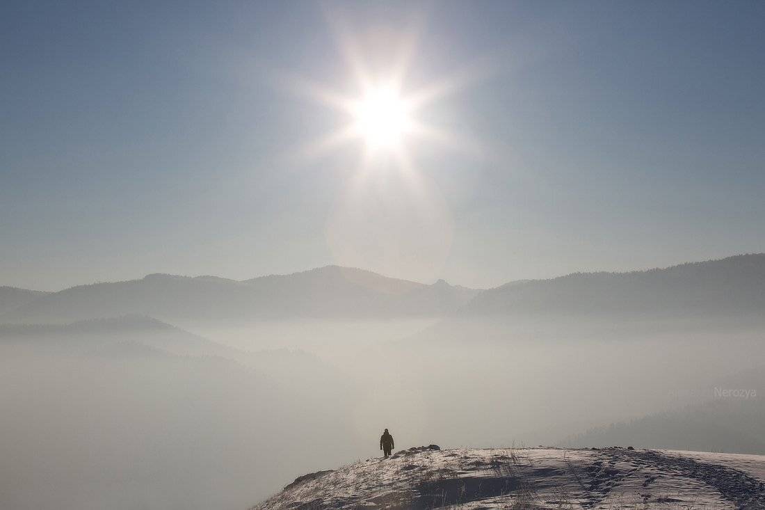 горы, поле, мороз, иней, снег, сибирь, нерозя, красноярск, один, пейзаж, зима, енисей, Александр 'Horimono' Нерозя