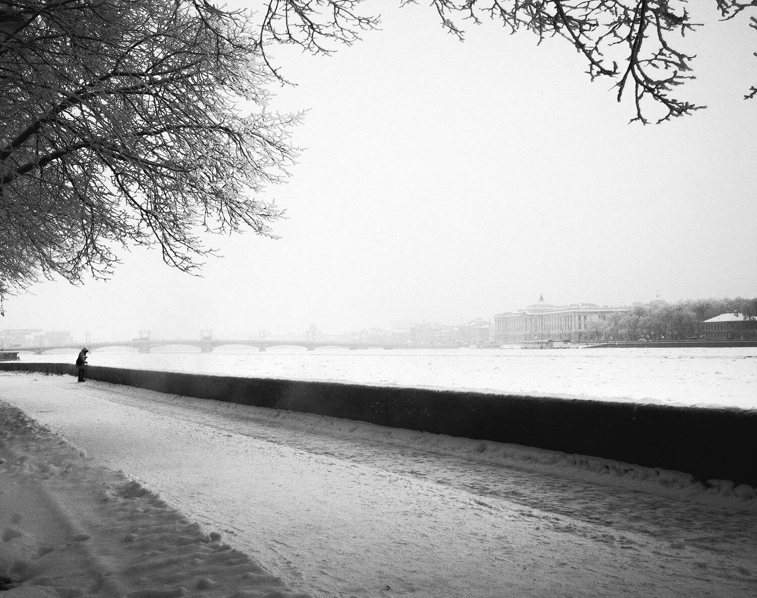 Зима, Санкт-петербург, Ч/б, Человек, Черно-белое фото, Рустем Галямов