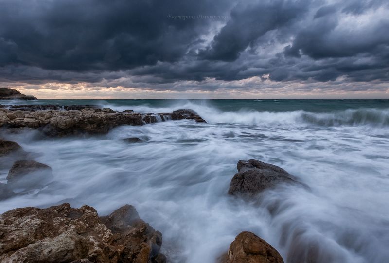 море, крым, севастополь, закат, шторм, херсонес, стихия, пейзаж Осенний шторм в Херсонесе фото превью