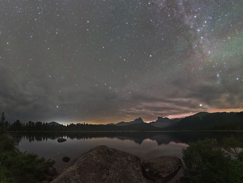 астрофото, астрофотография, ночь, астрономия, астропейзаж, млечный путь, звезды, ночное небо, night, nightphotography, stars, milkyway, longexposure Озеро Светлое фото превью