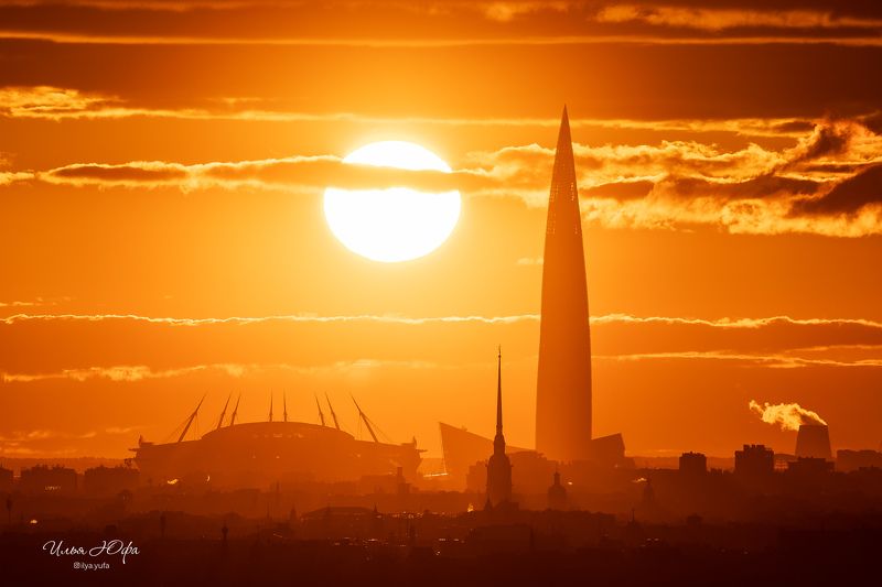 санкт-петербург, город, закат *** фото превью