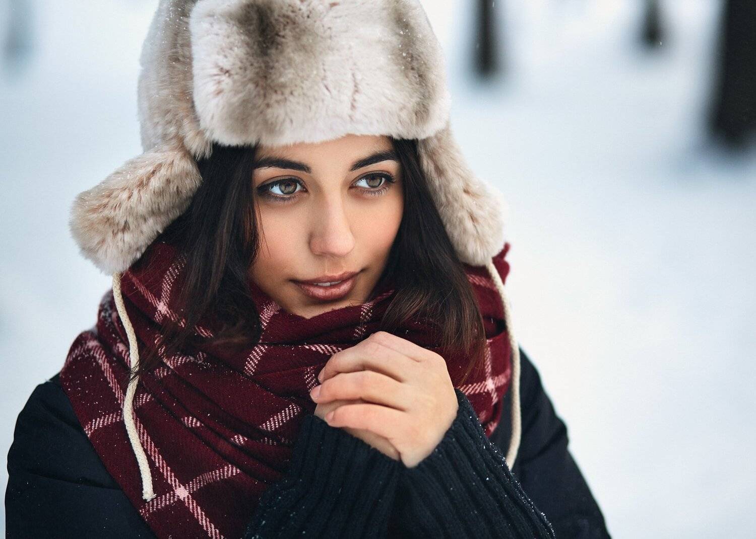 Девушка, Зима, Портрет, Холод, Цвелёв Дмитрий
