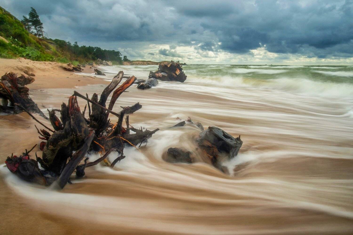 beach latvia liepaja waves windy, Olegs Bucis