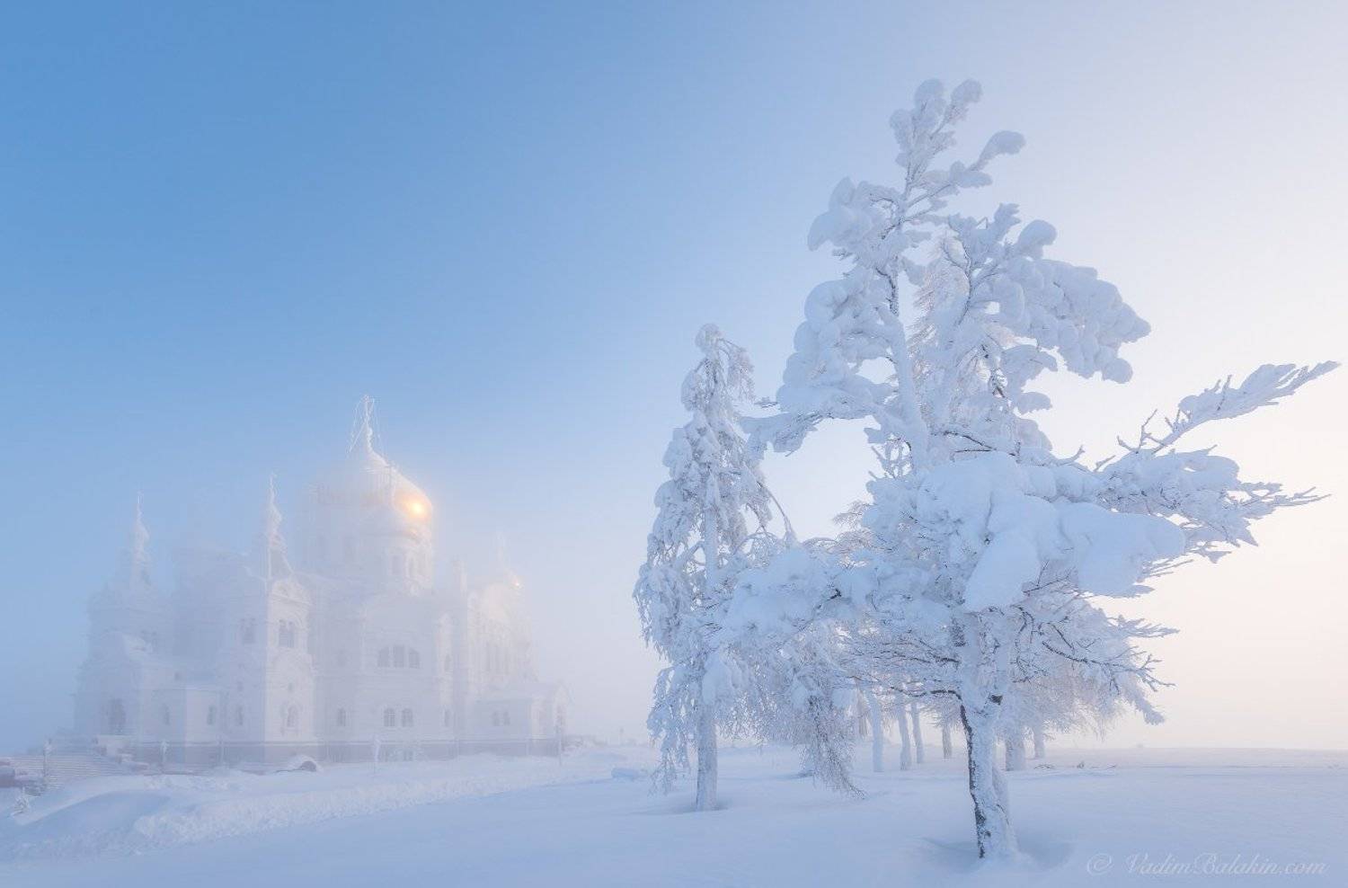 Белая гора, Белогорский монастырь, Зима, Зимний пейзаж, Мороз, Пейзаж, Пермский край, Россия, Русская зима, Русский пейзаж, Снег, Урал, Церковь, Январь, Вадим Балакин