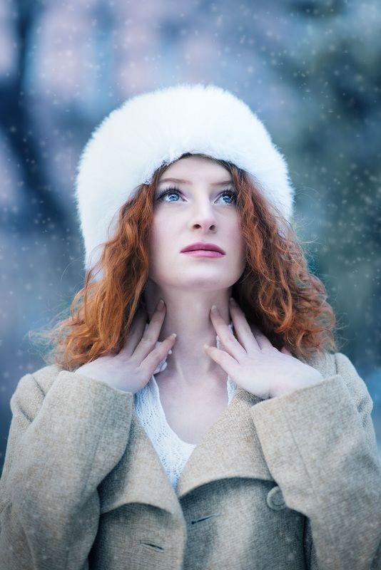 Portrait, Winter, Woman Lady Winter фото превью