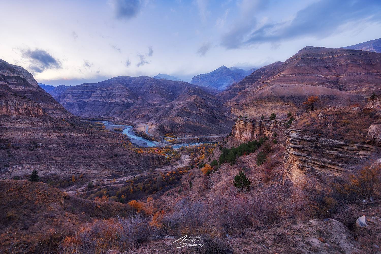 дагестан, каньон, река, аварское койсу, осень, горы, Липецких Владимир