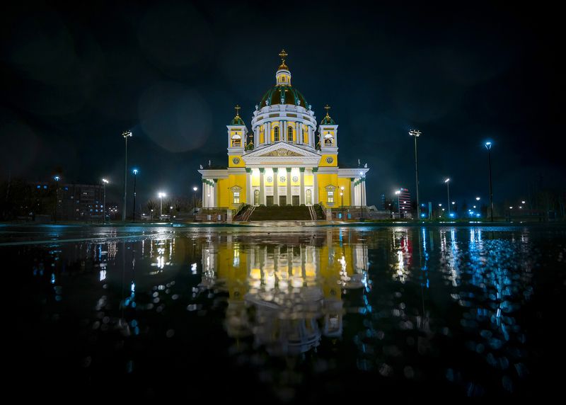 церковь, пейзаж, облака, монастырь, природа, россия, религия, собор, архитектура Кафедральный Собор Рождества Христова г. Челябинск фото превью