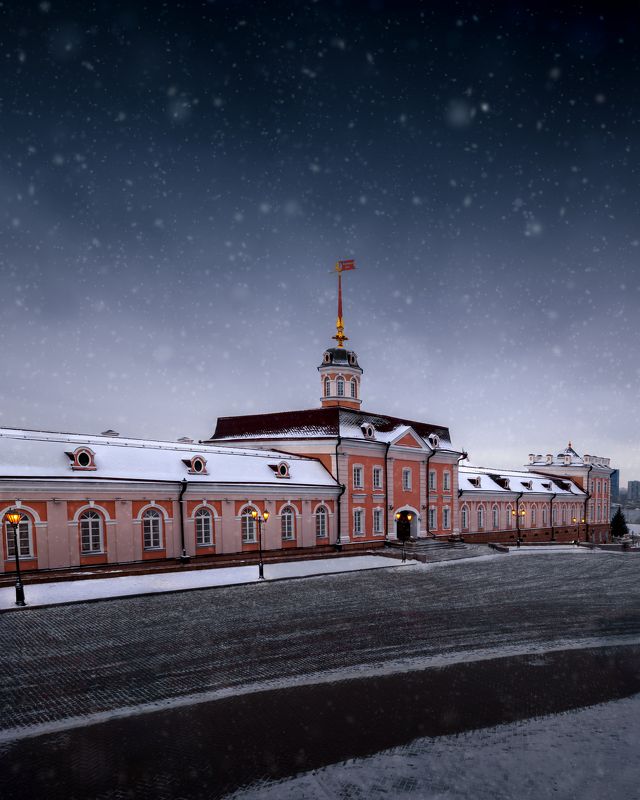 казань, город, снег, зима Первый снег в Казанском Кремле фото превью